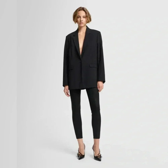 7 for all mankind ; B(AIR) HIGH WAIST ANKLE SKINNY IN COATED BLACK - Picture 3 of 11